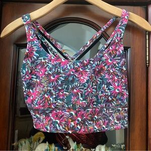 Lululemon Floral Energy Sports Bra Long Line Women’s 8 Multicolor Yoga Workout